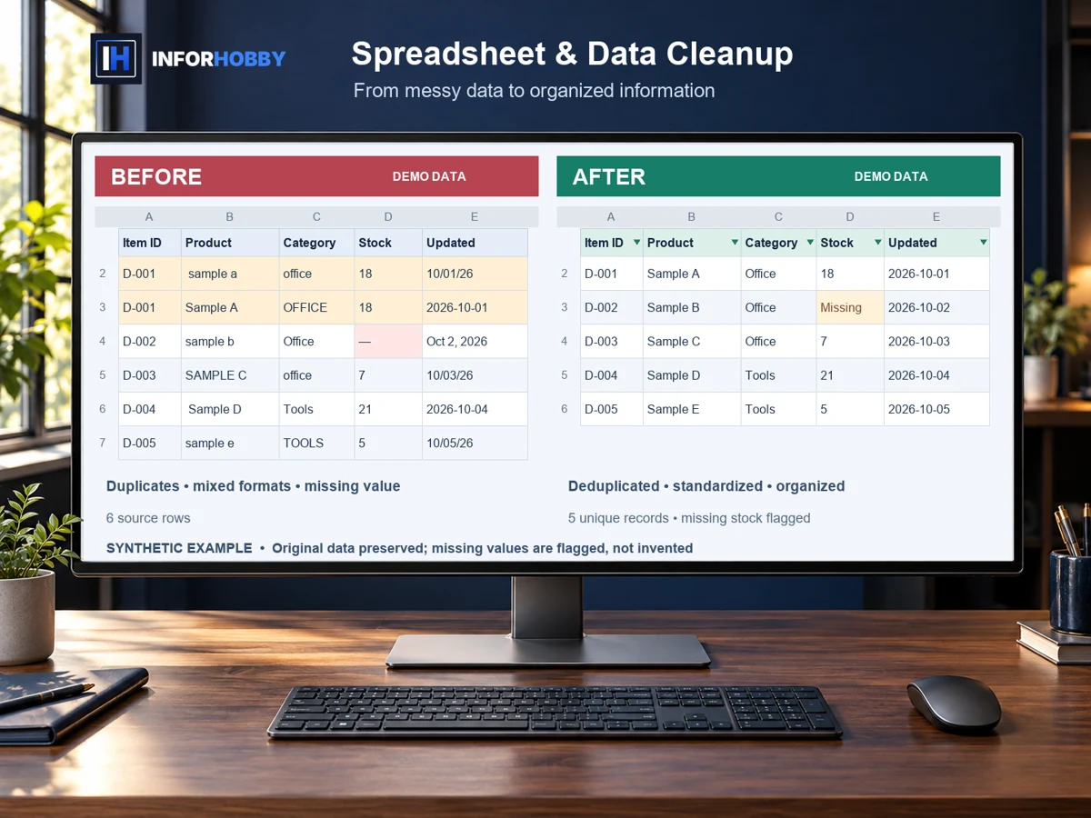 Spreadsheet & Data Cleanup service illustration