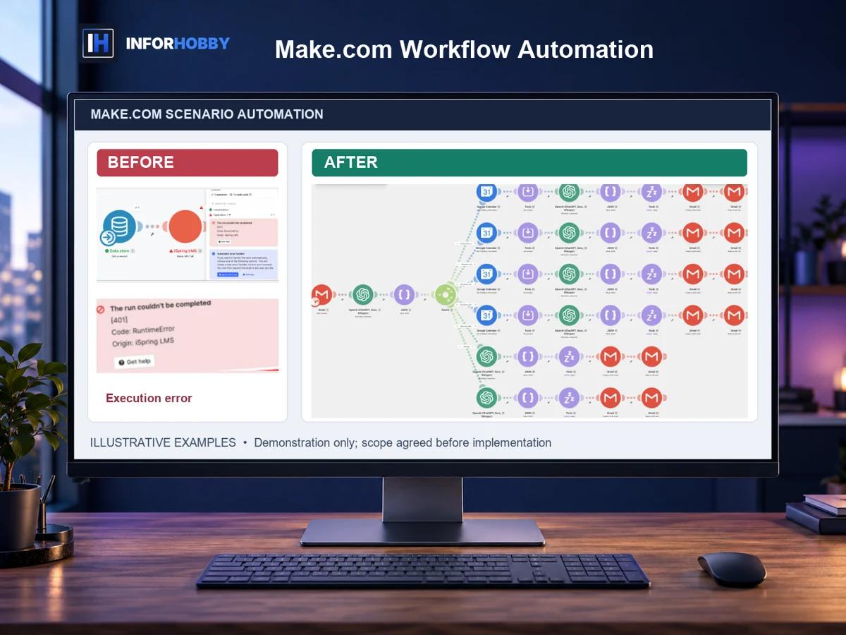 Make.com Workflow Automation service illustration