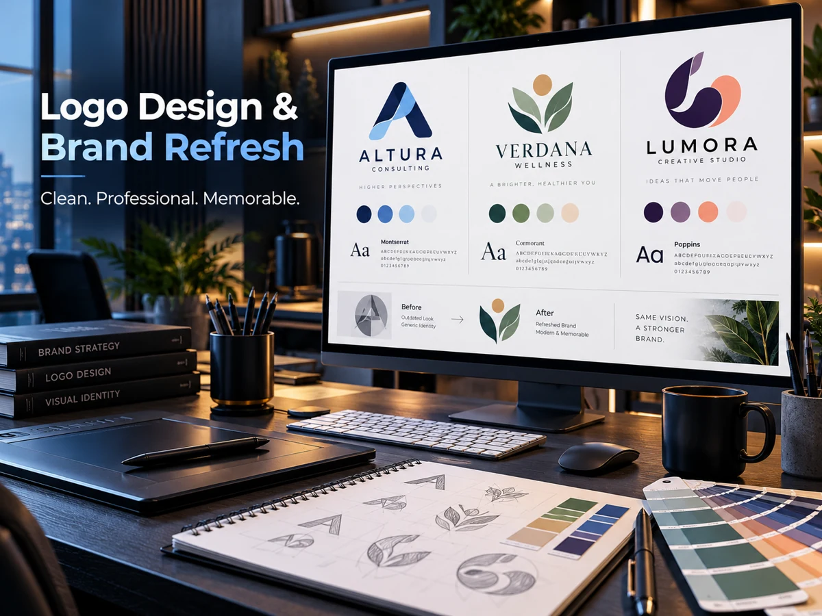 Logo Design & Brand Refresh service illustration